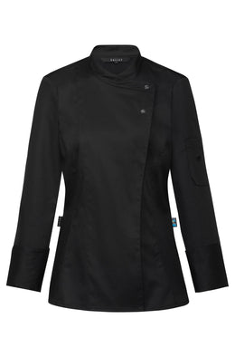 Greiff Cuisine 5422 Premium Kochjacke Damen Regular Fit, schwarz, taupe