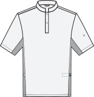 Greiff 55074 Kochshirt halbarm, weiß, schwarz
