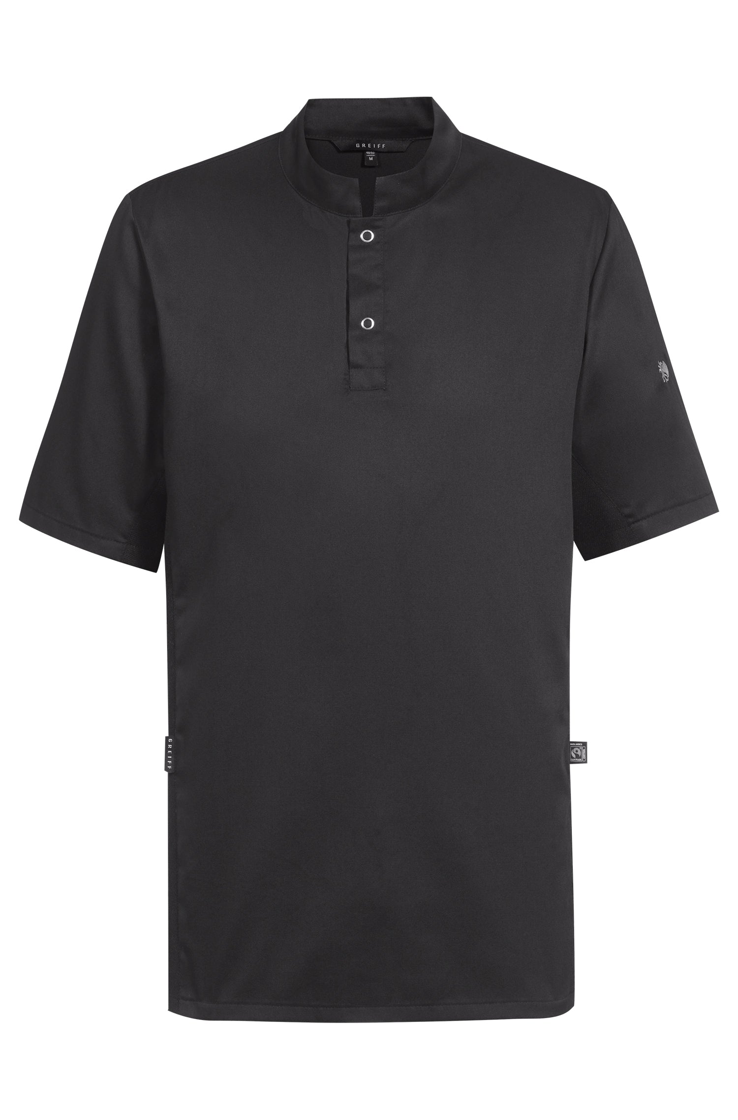 Greiff 55074 Kochshirt halbarm, weiß, schwarz