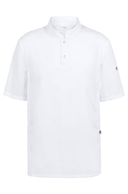 Greiff 55074 Kochshirt halbarm, weiß, schwarz
