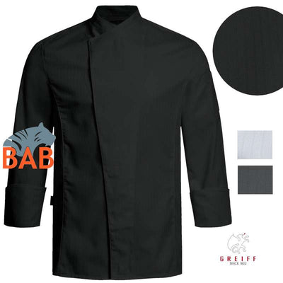 Greiff 5544 Premium Kochjacke mit Satinstreifen