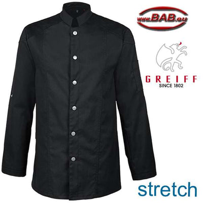 Greiff Cuisine 5572 Kochjacke im Bikerstyle  Regular Fit, schwarz