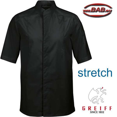 Greiff Cuisine 5573 Kochjacke halbarm, Regular Fit, schwarz