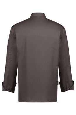 Greiff Cuisine 5581 Kochjacke taupe- schwarzer Paspel