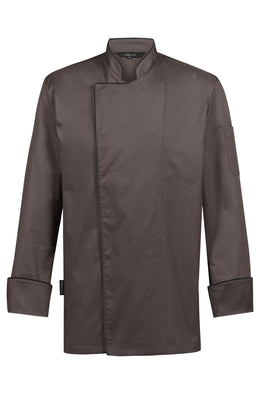 Greiff Cuisine 5581 Kochjacke taupe- schwarzer Paspel