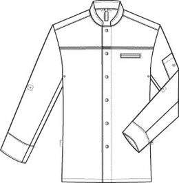 Greiff 5589 Premium Kochhemd, weiß, schwarz
