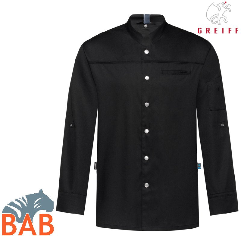 Greiff Cuisine 5589 Kochjacke, schwarz Regular Fit
