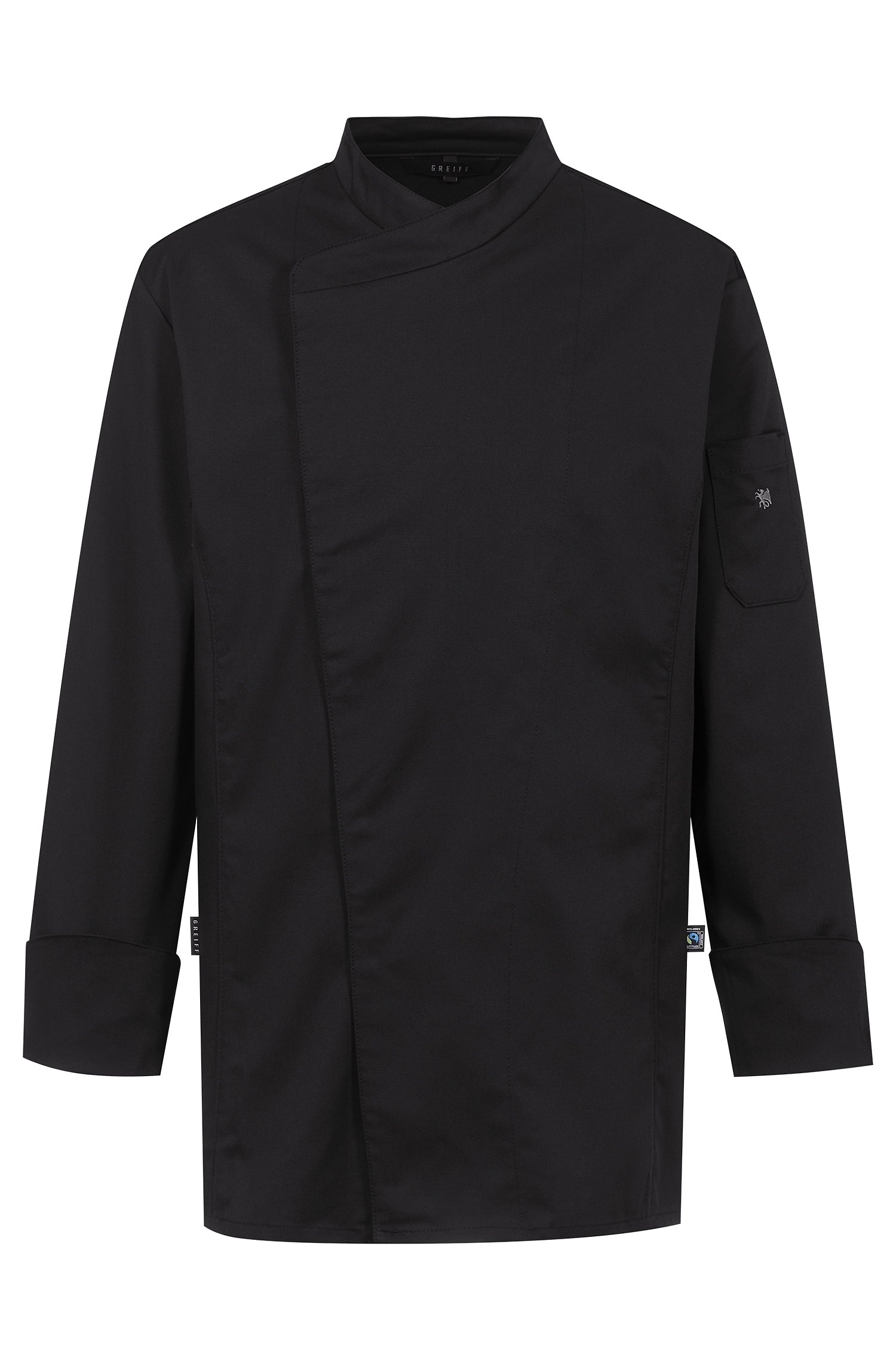 Greiff Cuisine 5598 Premium Herren-Kochjacke, Regular Fit , schwarz, taupe