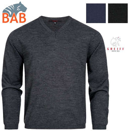 Greiff  6040 Herren-Pullover mit V-Ausschnitt Regular Fit Strick