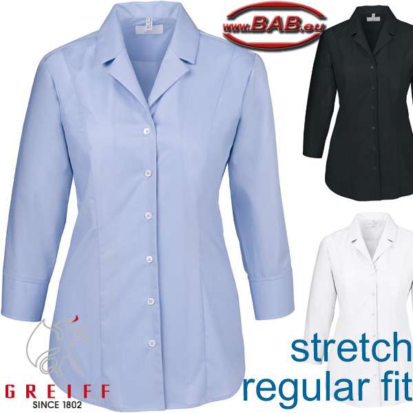 Greiff Basic 6506 Damenbluse mit 3/4 Arm, Regular Fit