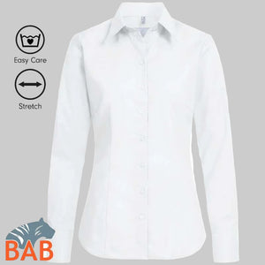Greiff  Basic 6515  Damen Bluse Regular Fit-langarm, weiss