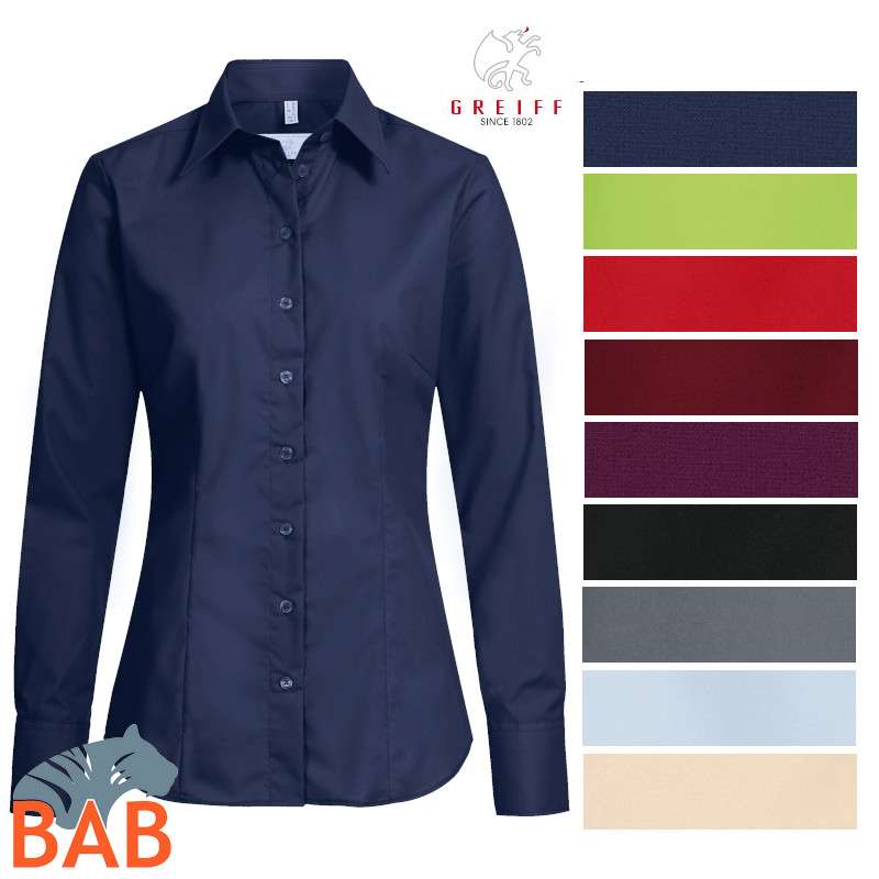 Greiff  Basic 6515 Damen Bluse Regular Fit- langarm, farbig