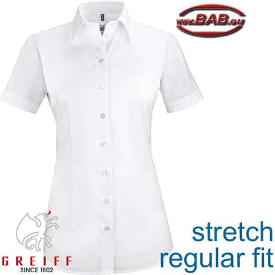 Greiff  Basic 6516 Kurzarm Damenbluse Regular fit, weiß