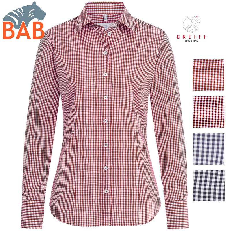 Greiff Basic 65213 Damenbluse langarm Regular Fit- vichy Karo