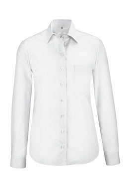 Greiff Leasing 65520 Damen Bluse Regular Fit-langarm, weiß
