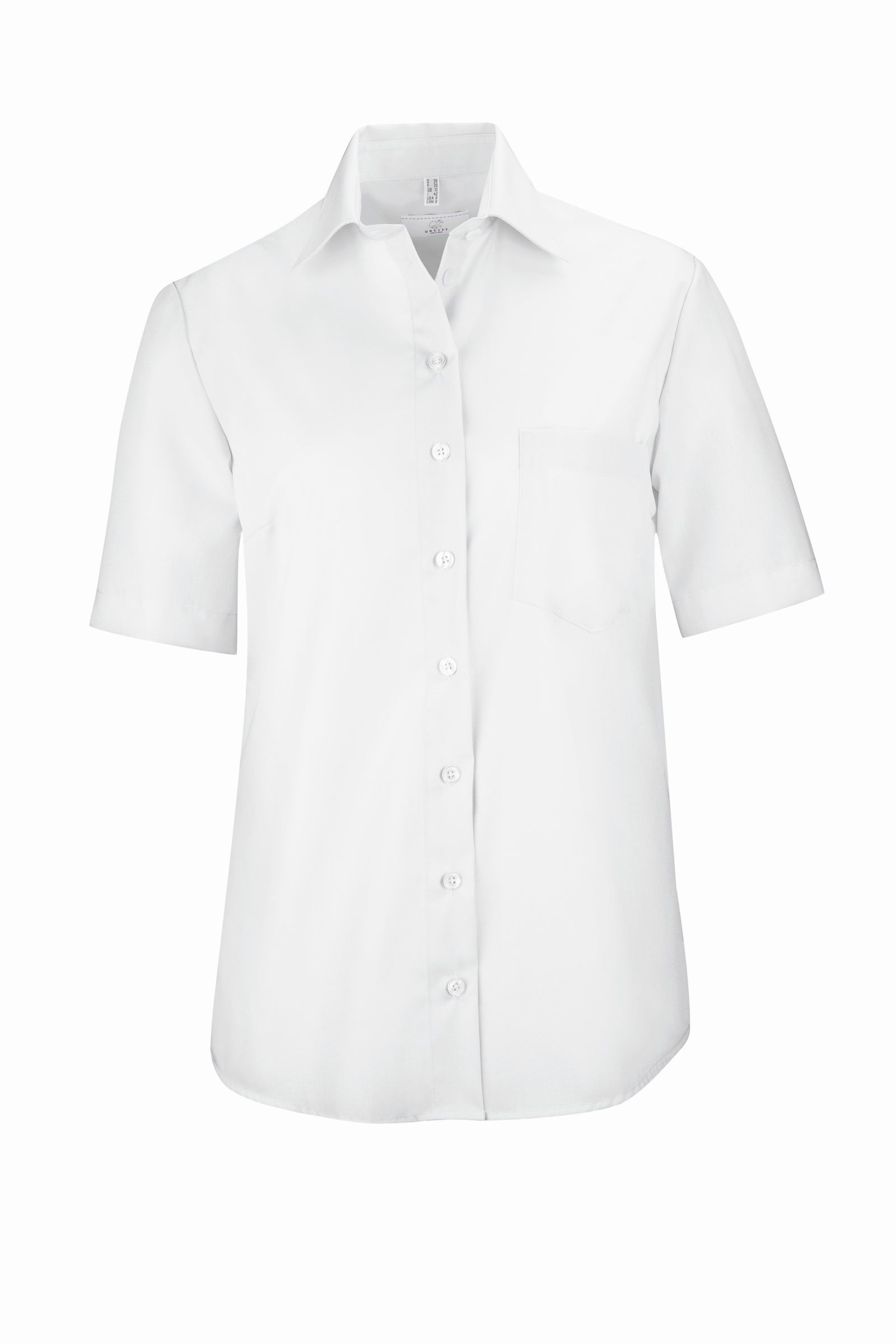 Greiff Leasing 65530 Damen Bluse Regular Fit-kurzarn, weiß