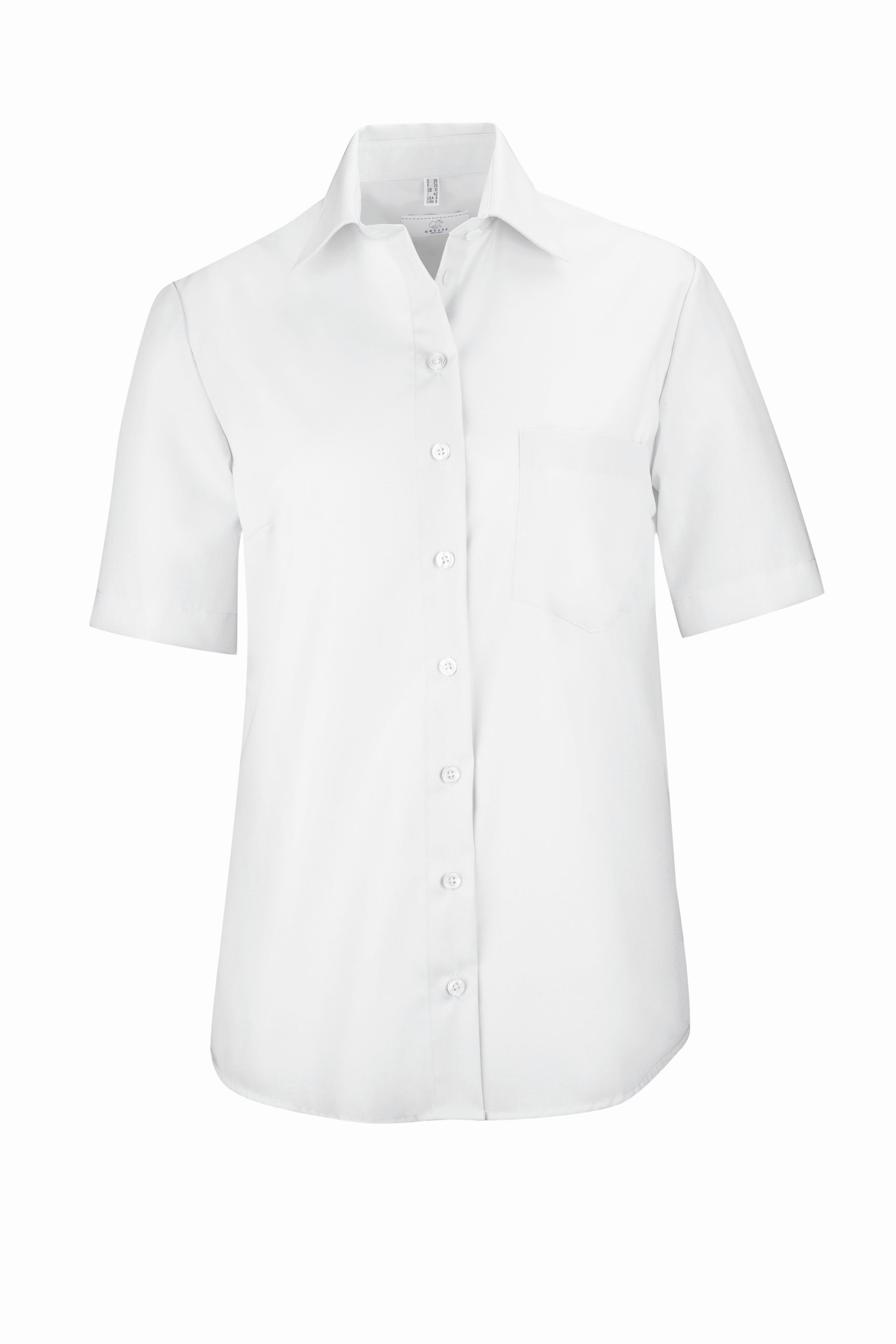 Greiff Leasing 65530 Damen Bluse Regular Fit-kurzarn, weiß