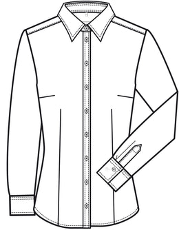Greiff Leasing 65540 Damen Bluse Slim Fit-langarm, weiß