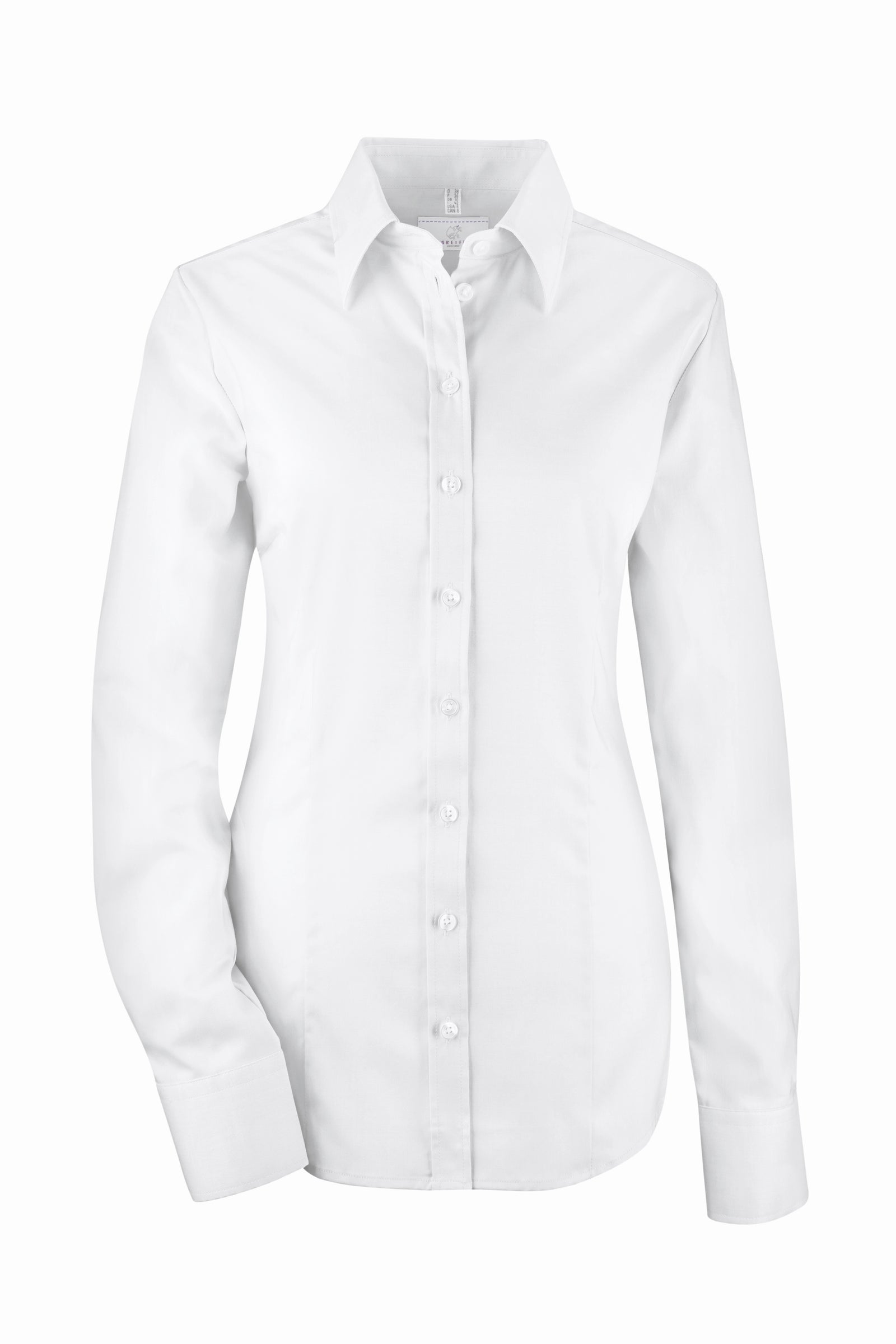 Greiff Leasing 65540 Damen Bluse Slim Fit-langarm, weiß