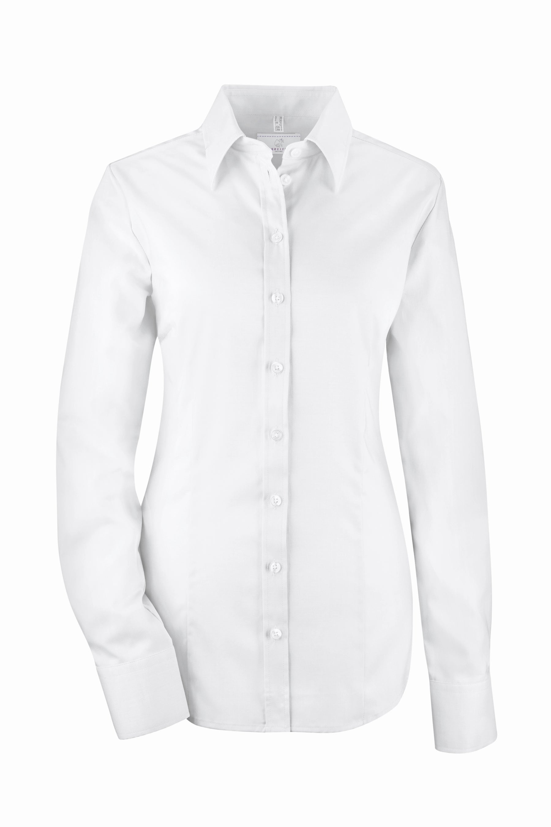 Greiff Leasing 65540 Damen Bluse Slim Fit-langarm, weiß
