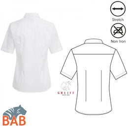 Greiff  Premium 6565  Damen-Bluse Comfort  Fit  1/2 Arm, weiss