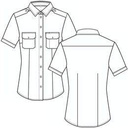 Greiff Basic  6571 Damen Pilotbluse  Regular Fit- kurzarm