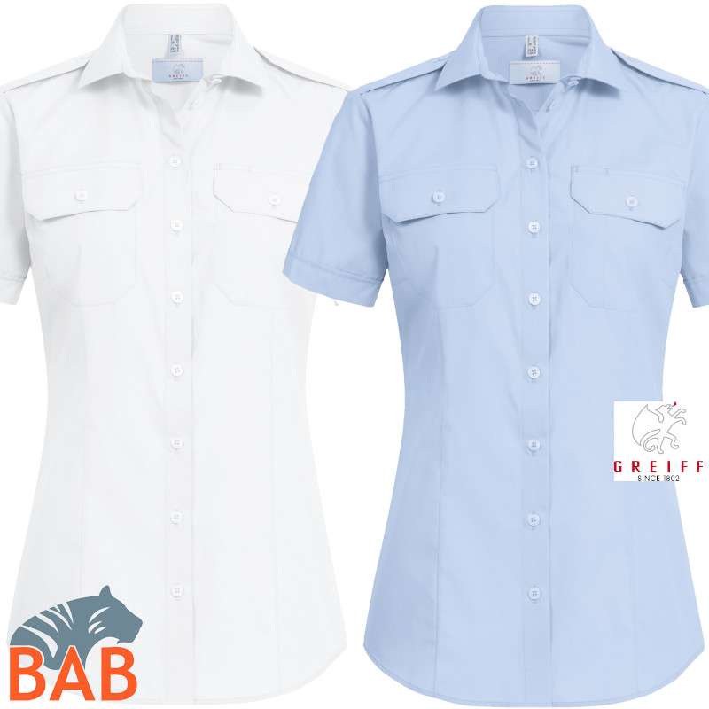 Greiff Basic  6571 Damen Pilotbluse  Regular Fit- kurzarm