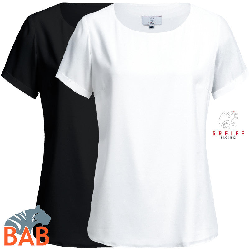 Greiff 6577 Damen-Chiffon Bluse kurzarm Regular Fit