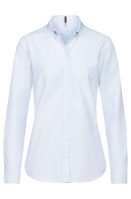 Greiff Casual 6591 Damen Bluse Regular Fit, blau/weiß gestreift
