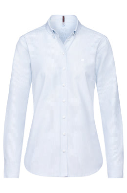 Greiff Casual 6591 Damen Bluse Regular Fit, blau/weiß gestreift