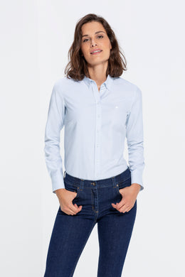 Greiff Casual 6591 Damen Bluse Regular Fit, blau/weiß gestreift