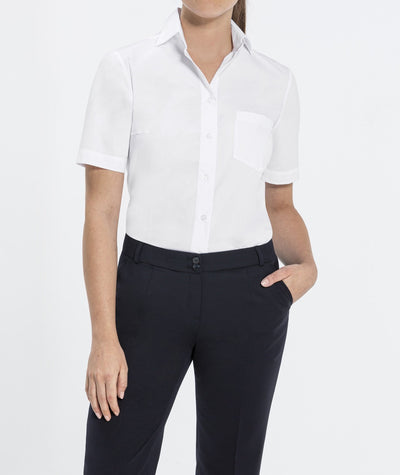 Greiff Basic 6651 Damenbluse halbarm Comfort Fit, weiß