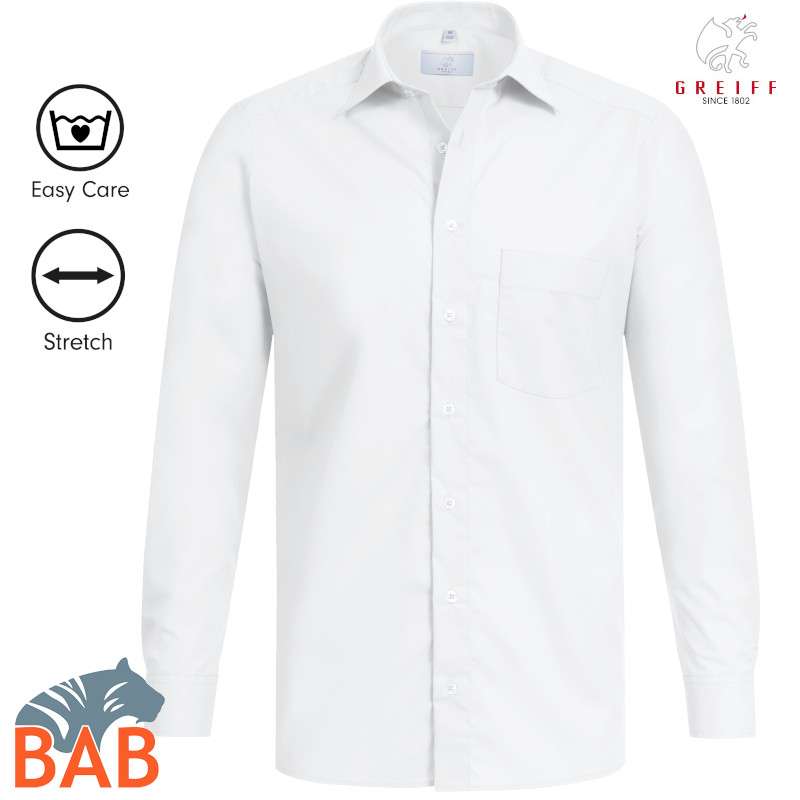 Greiff Basic 6665 Herren Hemd Regular Fit- weiß