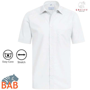 Greiff Basic 6666 Herren Hemd kurzarm in Regular Fit- weiß