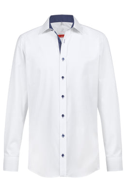 Greiff Modern 67271 Herren Hemd , Regular Fit, Stretch, weiß mit Kontrast