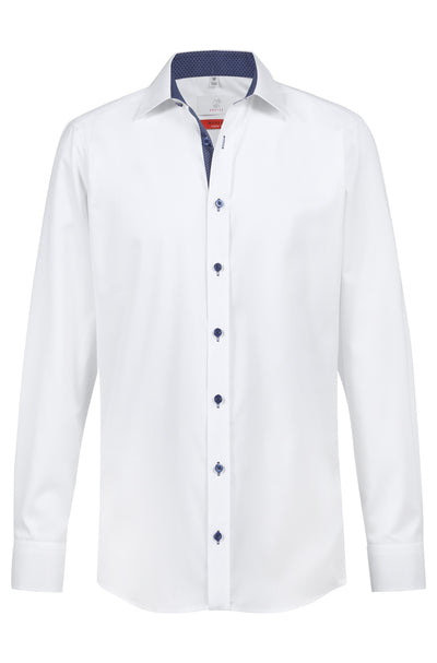 Greiff Modern 67271 Herren Hemd , Regular Fit, Stretch, weiß mit Kontrast