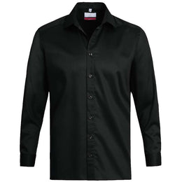 Greiff  Premium 6762  Herrenhemd Regular Fit , Stretch weiss, schwarz, mittelblau