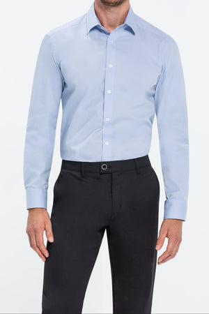 Greiff  Premium 6766  Herrenhemd Regular Fit , Stretch weiß, schwarz, hellblau