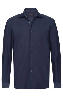 Greiff Casual  6767 Herren-Jerseyhemd langarm Regular Fit, schwarz