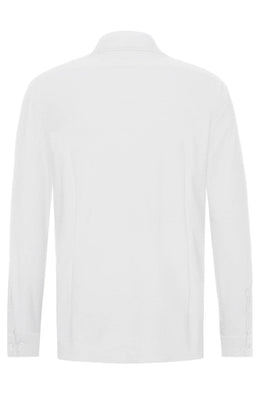 Greiff Casual  6767 Herren-Jerseyhemd langarm Regular Fit, weiß