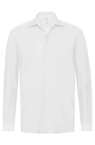 Greiff Casual  6767 Herren-Jerseyhemd langarm Regular Fit, weiß