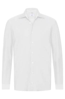 Greiff Casual  6767 Herren-Jerseyhemd langarm Regular Fit, weiß
