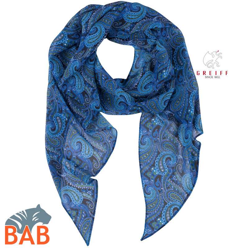 Greiff  6916 Schal Business-Kleidung dunkelblau Paisley