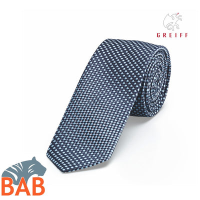 Greiff 6918 Slimline Krawatte  für Herren blau/grau Karo