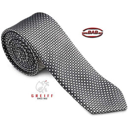 Greiff 6918 Slimline Krawatte für Herren schwarz/grau Karo