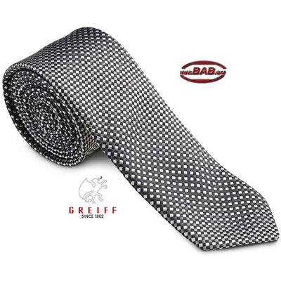 Greiff 6918 Slimline Krawatte für Herren schwarz/grau Karo