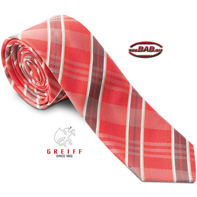 Greiff 6918 Slimline Krawatte für Herren rot Karo