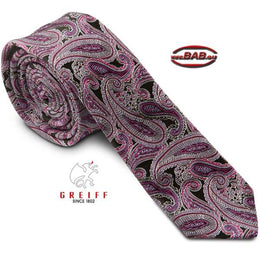 Greiff 6918Slimline Krawatte für Herren beere Paisley