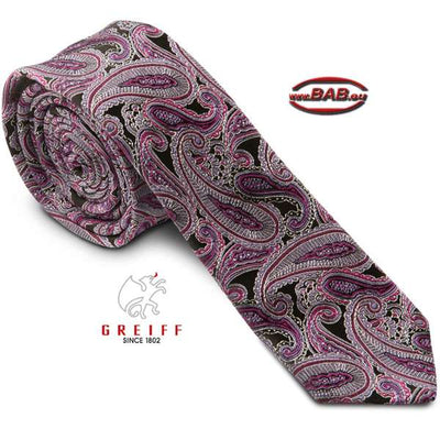 Greiff 6918Slimline Krawatte für Herren beere Paisley