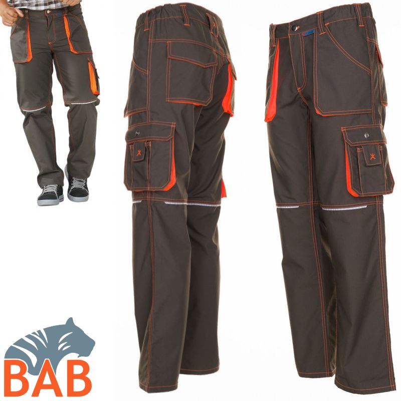Planam Basalt Neon Arbeitshose oliv-orange